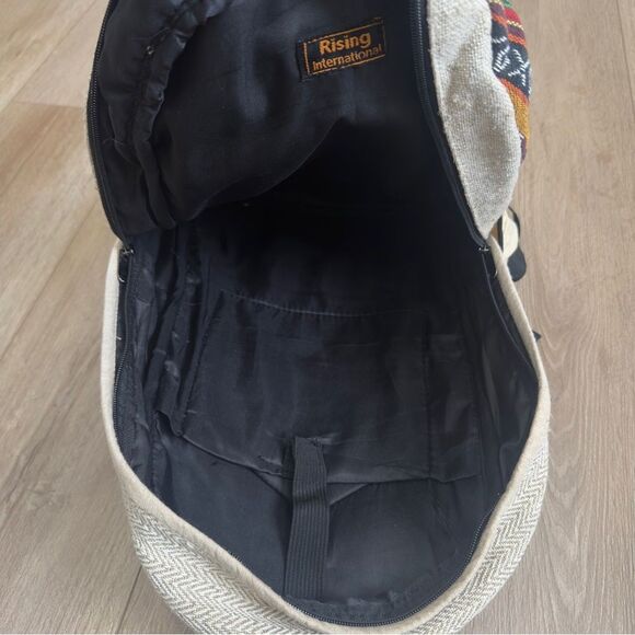 NEW Himalayan Hemp All Natural Pure Handmade Multi Pocket Laptop Boho Backpack - Picture 11 of 12